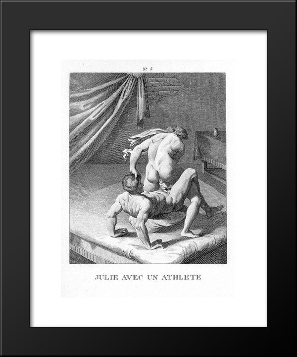 Julie With An Athlete 20x24 Black Modern Wood Framed Art Print Poster by Carracci, Agostino