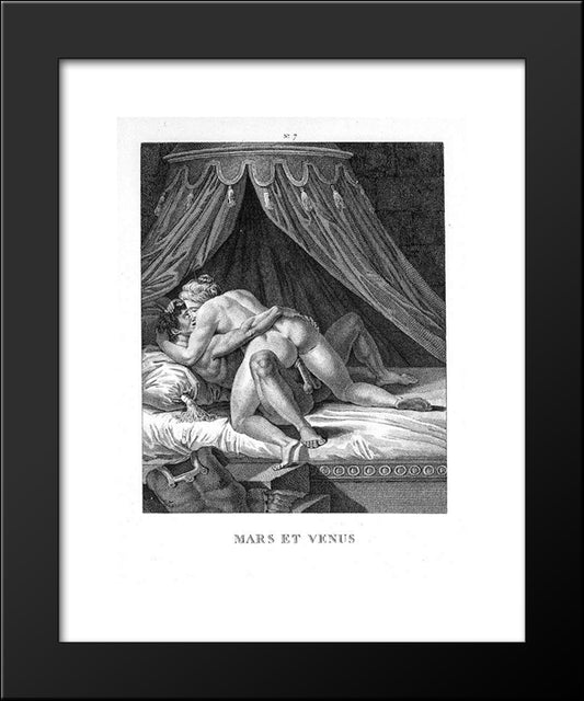 Mars And Venus 20x24 Black Modern Wood Framed Art Print Poster by Carracci, Agostino