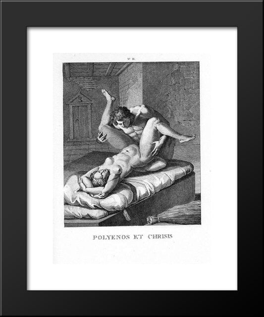 Polyenos And Chrisis 20x24 Black Modern Wood Framed Art Print Poster by Carracci, Agostino