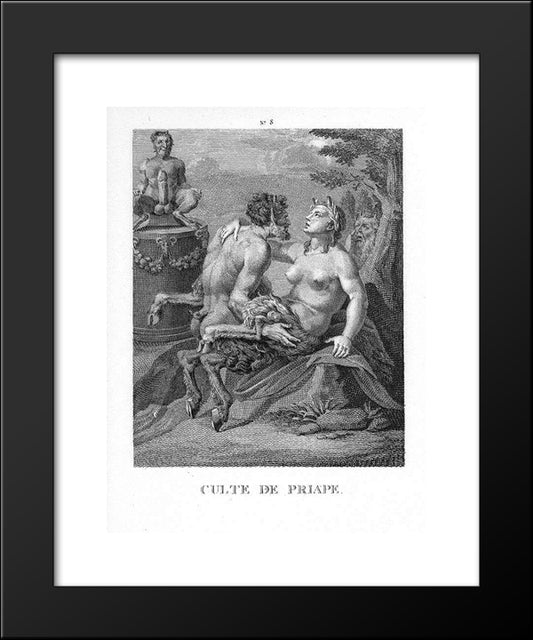 Religion Of Priapus 20x24 Black Modern Wood Framed Art Print Poster by Carracci, Agostino