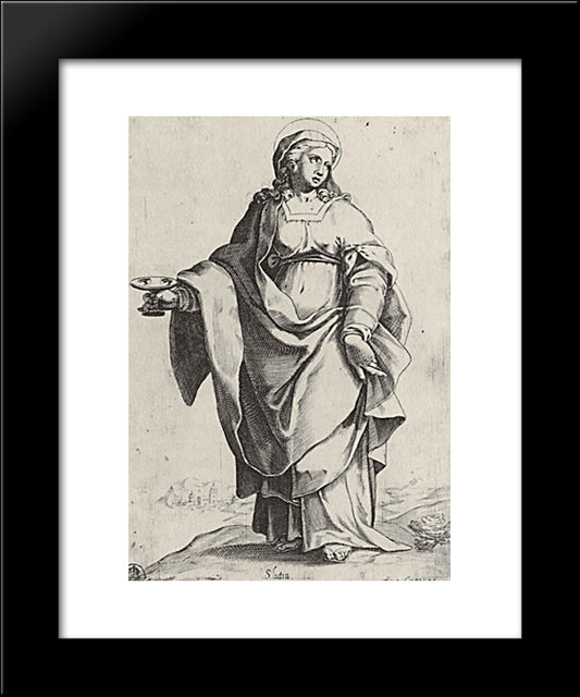 St. Lucia, From The Episode Holy Women 20x24 Black Modern Wood Framed Art Print Poster by Carracci, Agostino