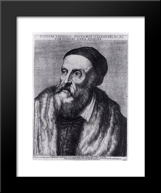 Titian 20x24 Black Modern Wood Framed Art Print Poster by Carracci, Agostino