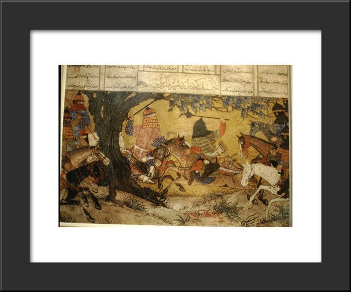 Ardashir Fights Bahman 20x24 Black Modern Wood Framed Art Print Poster by Musa, Ahmad