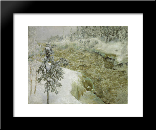 Imatra In Winter 20x24 Black Modern Wood Framed Art Print Poster by Gallen Kallela, Akseli