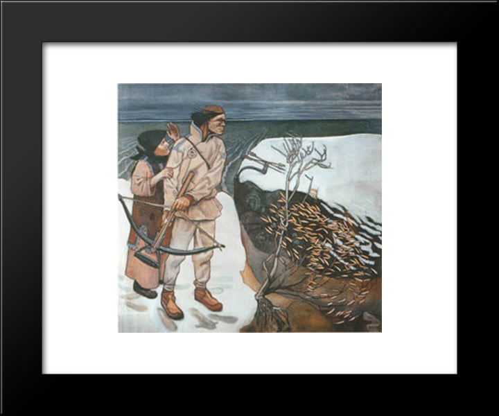 Joukahainen'S Revenge 20x24 Black Modern Wood Framed Art Print Poster by Gallen Kallela, Akseli