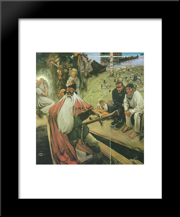 Le Depart De Vainamoinen 20x24 Black Modern Wood Framed Art Print Poster by Gallen Kallela, Akseli