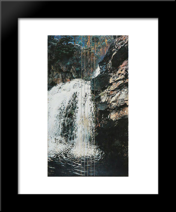 Mantykoski Waterfall 20x24 Black Modern Wood Framed Art Print Poster by Gallen Kallela, Akseli