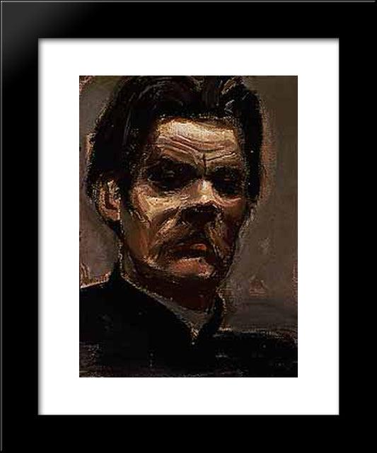 Portrait Of Maxim Gorky 20x24 Black Modern Wood Framed Art Print Poster by Gallen Kallela, Akseli