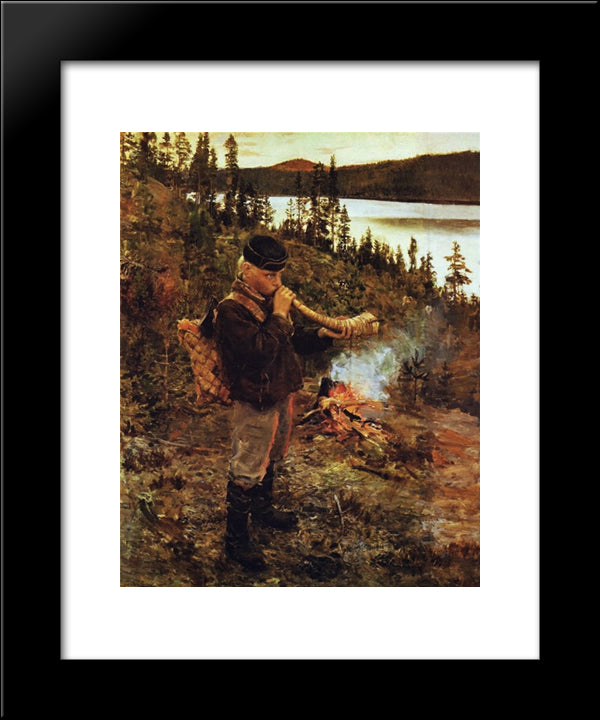 Shepherd Boy From Paanajarvi 20x24 Black Modern Wood Framed Art Print Poster by Gallen Kallela, Akseli