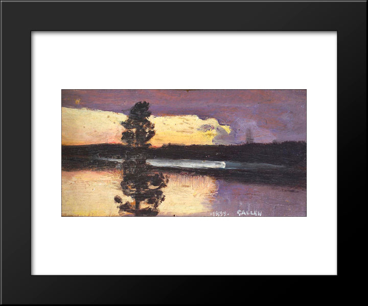 Sunset 20x24 Black Modern Wood Framed Art Print Poster by Gallen Kallela, Akseli