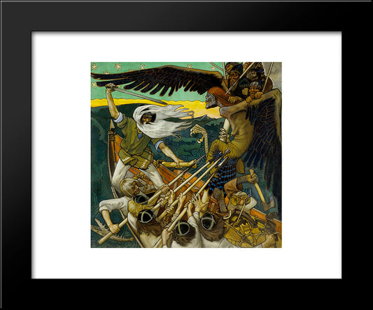 The Defense Of The Sampo 20x24 Black Modern Wood Framed Art Print Poster by Gallen Kallela, Akseli