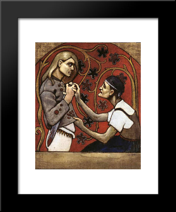 The Fratricide 20x24 Black Modern Wood Framed Art Print Poster by Gallen Kallela, Akseli