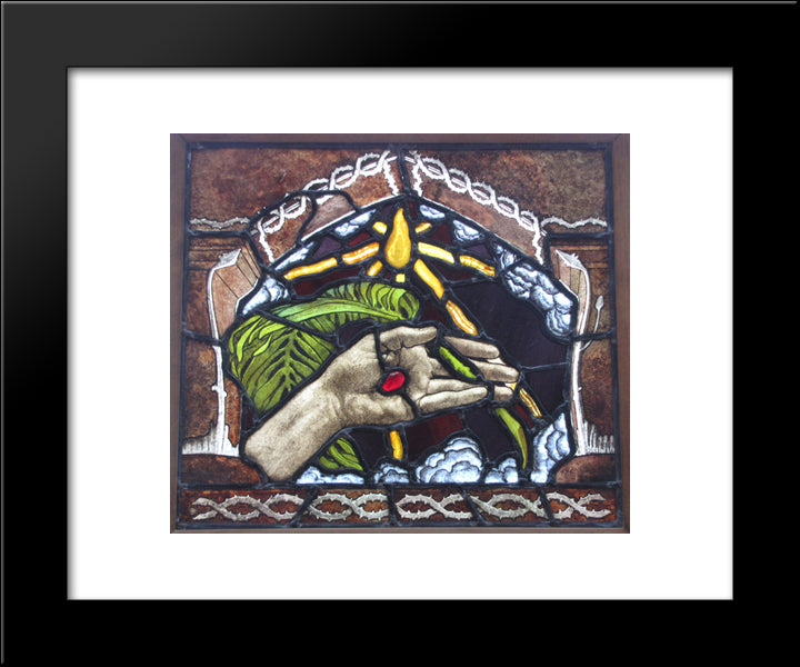 The Hand Of Christ. The Palm Of Peace 20x24 Black Modern Wood Framed Art Print Poster by Gallen Kallela, Akseli