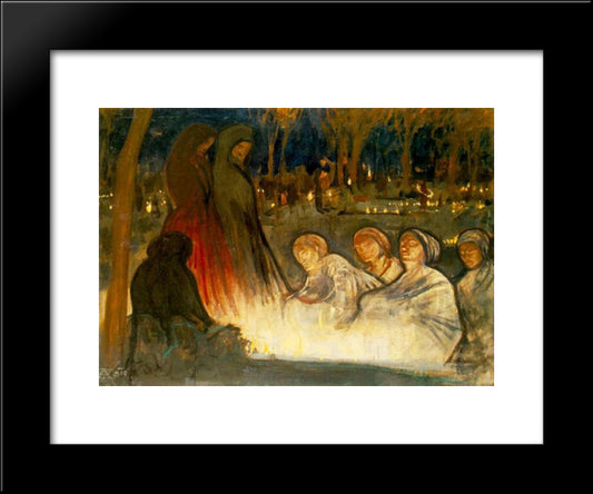 All Souls' Day 20x24 Black Modern Wood Framed Art Print Poster by Korosfoi Kriesch, Aladar