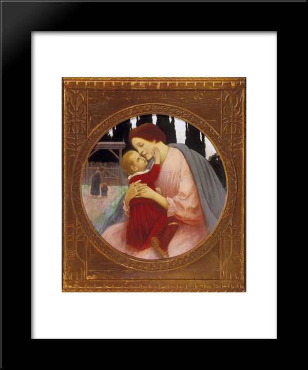 Madonna 20x24 Black Modern Wood Framed Art Print Poster by Korosfoi Kriesch, Aladar