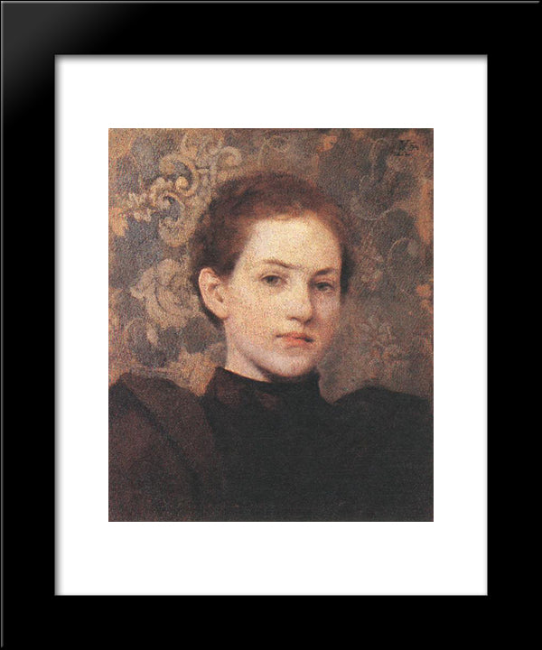 Portrait Of Kriesch Laura 20x24 Black Modern Wood Framed Art Print Poster by Korosfoi Kriesch, Aladar