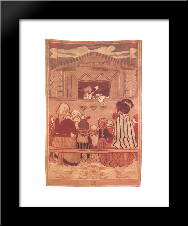 Pupppet Theatre 20x24 Black Modern Wood Framed Art Print Poster by Korosfoi Kriesch, Aladar