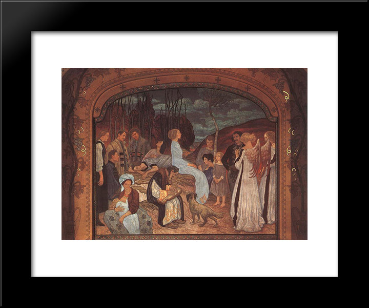 Szekely Folk Tales 20x24 Black Modern Wood Framed Art Print Poster by Korosfoi Kriesch, Aladar