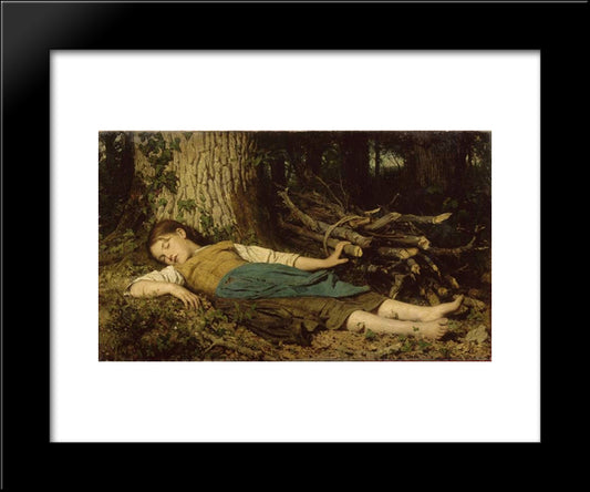 Dans Les Bois 20x24 Black Modern Wood Framed Art Print Poster by Anker, Albert