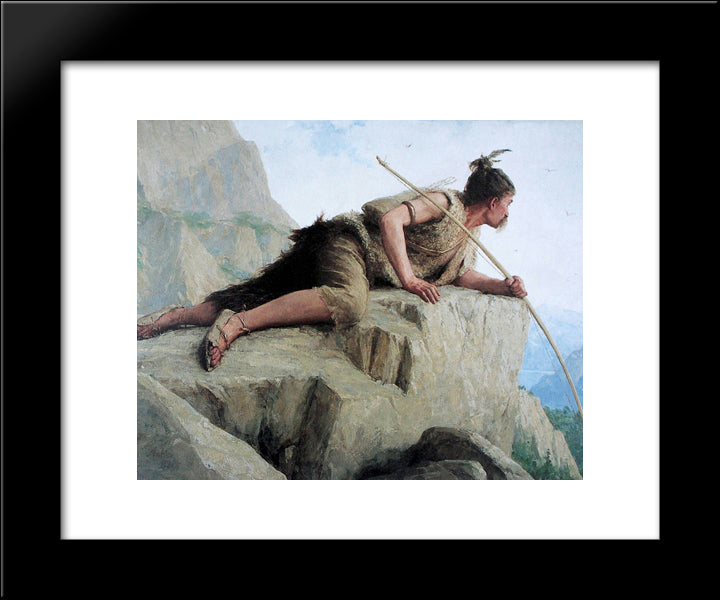 Der Pfahlbauer 20x24 Black Modern Wood Framed Art Print Poster by Anker, Albert