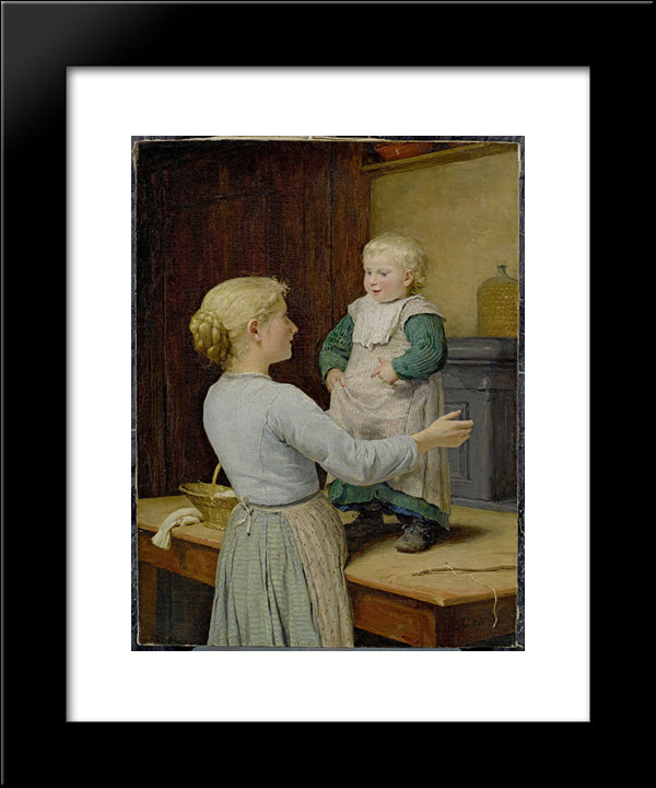 Die Altere Schwester 20x24 Black Modern Wood Framed Art Print Poster by Anker, Albert