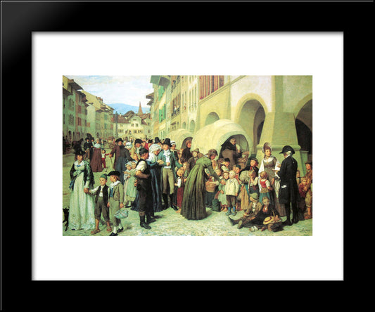 Die Landerkinder 20x24 Black Modern Wood Framed Art Print Poster by Anker, Albert