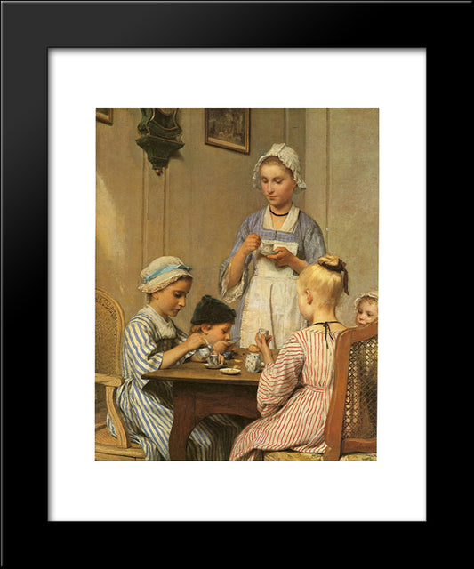 Kinderfruhstuck 20x24 Black Modern Wood Framed Art Print Poster by Anker, Albert