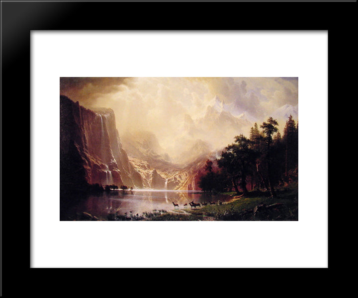Among The Sierra Nevada Mountains, California 20x24 Black Modern Wood Framed Art Print Poster by Bierstadt, Albert