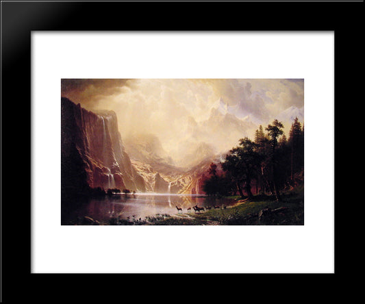 Among The Sierra Nevada Mountains, California 20x24 Black Modern Wood Framed Art Print Poster by Bierstadt, Albert