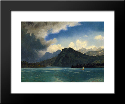 Approaching Storm 20x24 Black Modern Wood Framed Art Print Poster by Bierstadt, Albert