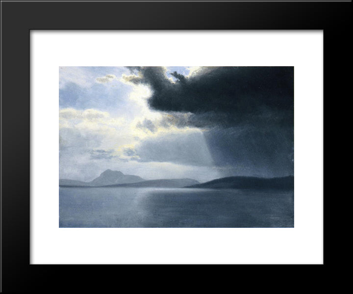 Approaching Thunderstorm On The Hudson River 20x24 Black Modern Wood Framed Art Print Poster by Bierstadt, Albert