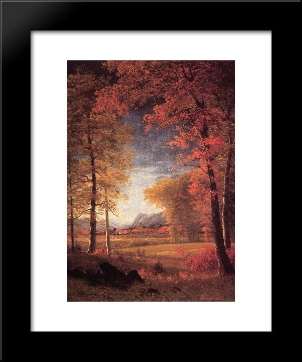 Autumn In America, Oneida County, New York 20x24 Black Modern Wood Framed Art Print Poster by Bierstadt, Albert