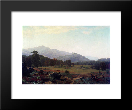Autumn In The Conway Meadows Looking Towards Mount Washington, New Hampshire 20x24 Black Modern Wood Framed Art Print Poster by Bierstadt, Albert