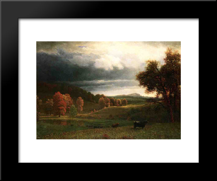 Autumn Landscape 20x24 Black Modern Wood Framed Art Print Poster by Bierstadt, Albert