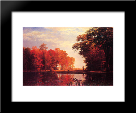 Autumn Woods 20x24 Black Modern Wood Framed Art Print Poster by Bierstadt, Albert