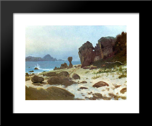 Bay Of Monterey 20x24 Black Modern Wood Framed Art Print Poster by Bierstadt, Albert