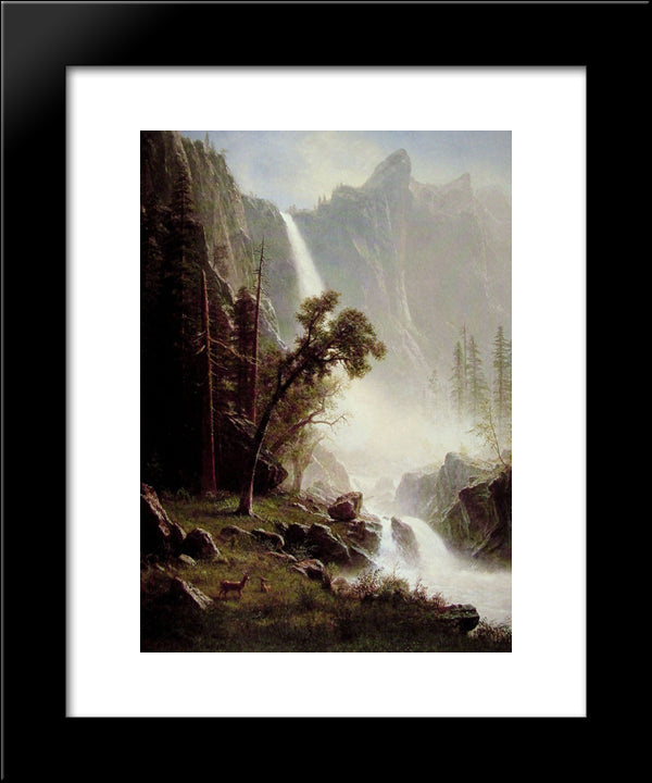 Bridal Veil Falls, Yosemite 20x24 Black Modern Wood Framed Art Print Poster by Bierstadt, Albert