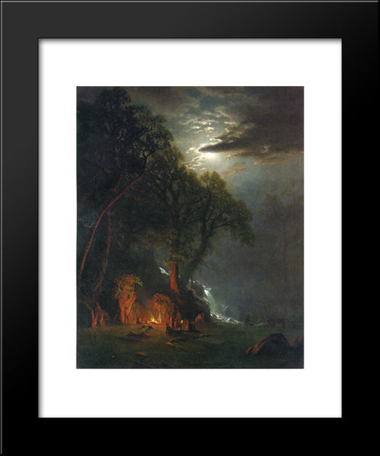 Campfire Site, Yosemite 20x24 Black Modern Wood Framed Art Print Poster by Bierstadt, Albert