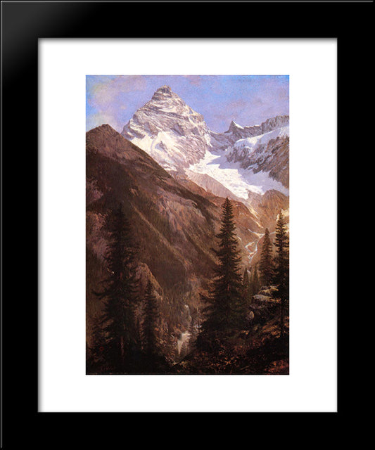Canadian Rockies, Asulkan Glacier 20x24 Black Modern Wood Framed Art Print Poster by Bierstadt, Albert