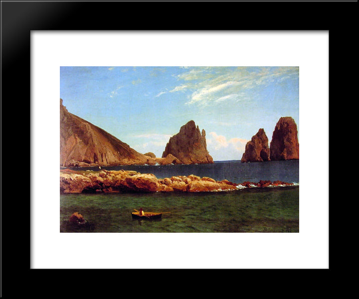 Capri 20x24 Black Modern Wood Framed Art Print Poster by Bierstadt, Albert