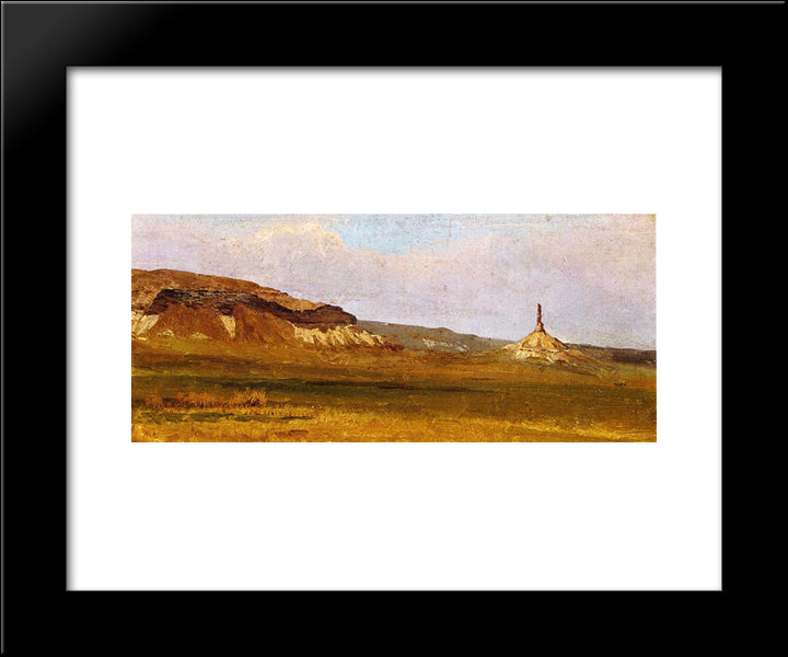 Chimney Rock 20x24 Black Modern Wood Framed Art Print Poster by Bierstadt, Albert