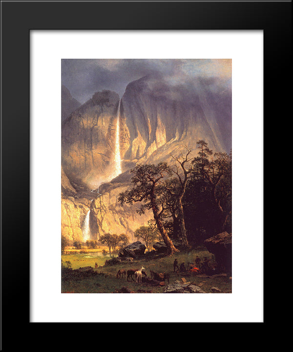 Cho-Looke, The Yosemite Fall 20x24 Black Modern Wood Framed Art Print Poster by Bierstadt, Albert