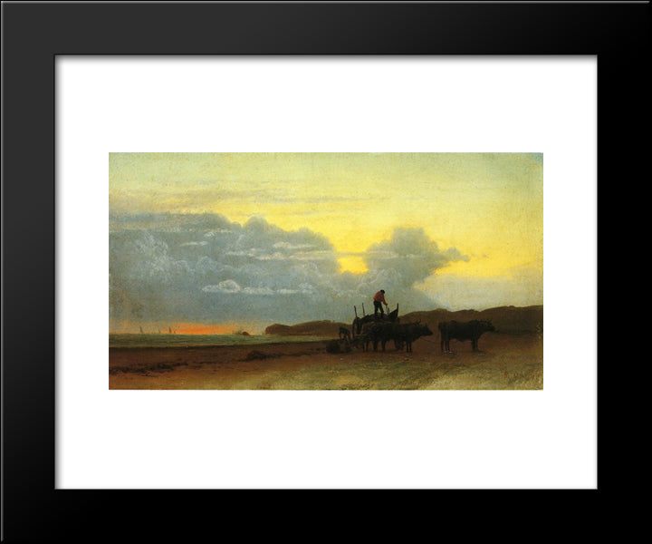 Coastal View, Newport 20x24 Black Modern Wood Framed Art Print Poster by Bierstadt, Albert