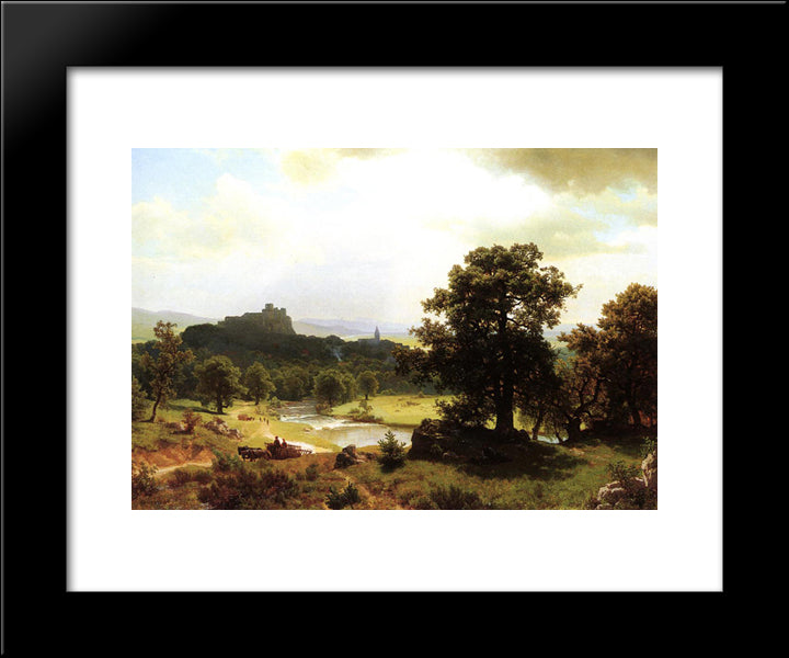 Day'S Beginning 20x24 Black Modern Wood Framed Art Print Poster by Bierstadt, Albert