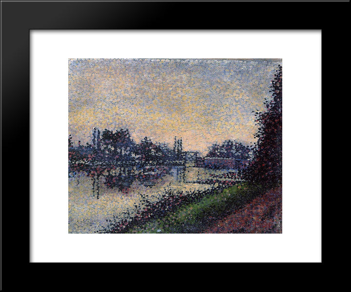 Landscape With A Lock 20x24 Black Modern Wood Framed Art Print Poster by Pillet Albert Dubois