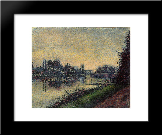 Landscape With Lock 20x24 Black Modern Wood Framed Art Print Poster by Pillet Albert Dubois