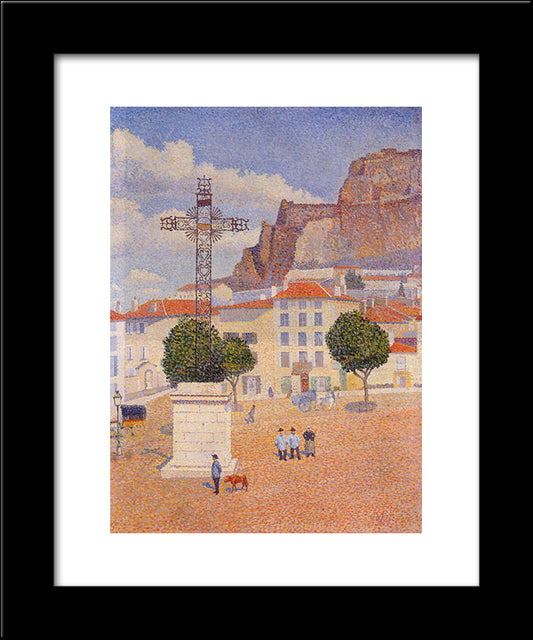 Le Puy. The Sunny Plaza 20x24 Black Modern Wood Framed Art Print Poster by Pillet Albert Dubois