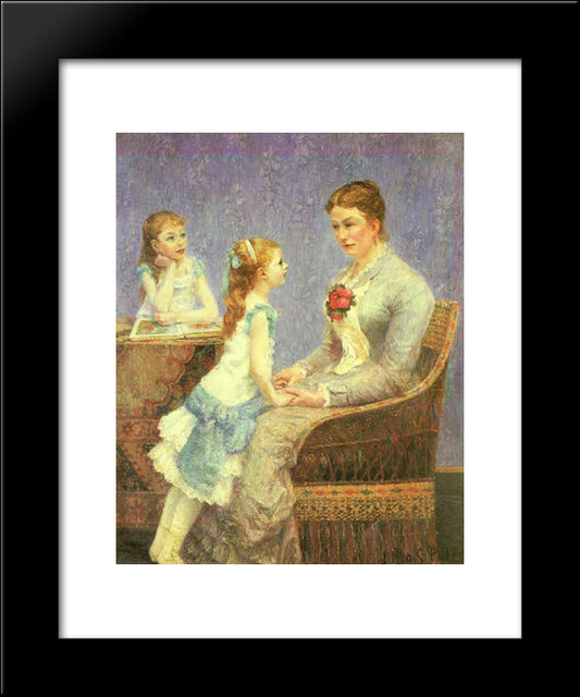 Madame Bouchet Et Ses Filles 20x24 Black Modern Wood Framed Art Print Poster by Pillet Albert Dubois