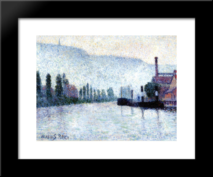 Rouen, La Seine Et Les Collines A Canteleu 20x24 Black Modern Wood Framed Art Print Poster by Pillet Albert Dubois