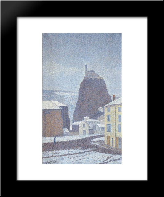 Saint-Michel D'Aiguilhe (Haute-Loire) Under Snow 20x24 Black Modern Wood Framed Art Print Poster by Pillet Albert Dubois